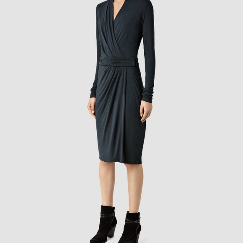ALL SAINTS NOVA DRESS in Petrol {US SIZE 2}